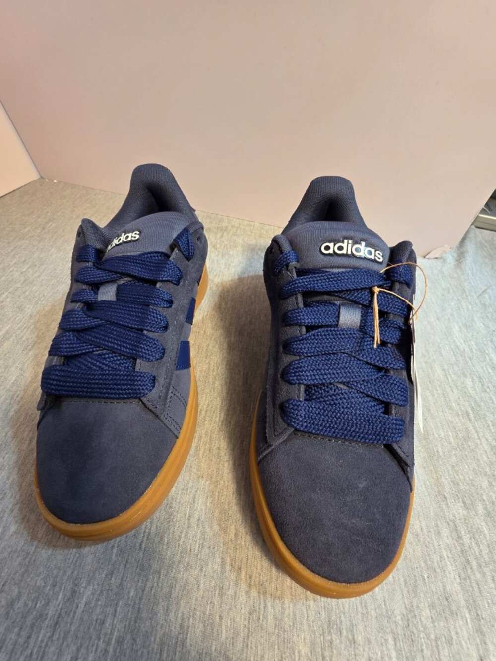 NWT Adidas Grand Court Alpha 00s Navy Suede Gum Sole Sneaker Size 4 (EU 36) - Picture 6 of 8